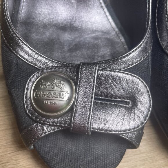 Women's Size 8 Coach Tate Open Toe Wedge - Picture 4 of 10